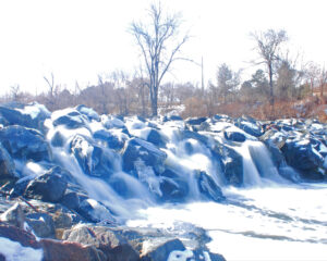 South Platte River Waterfall in Winter