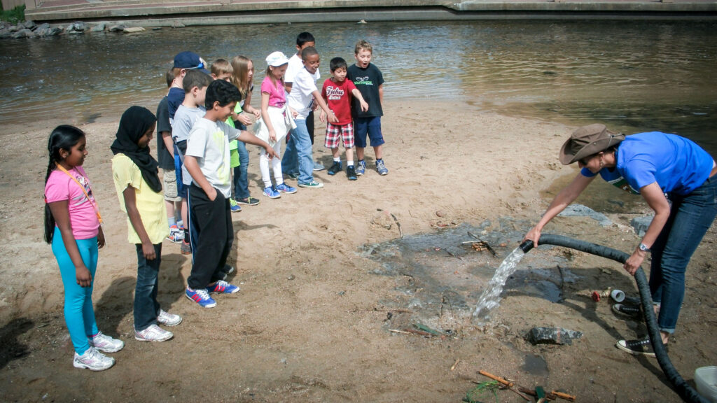 Third grade students see how the Denver flood altered this history of our city at a SPREE field trip