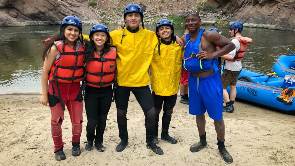 Greenway Leadership Corps Members go whitewater rafting together.