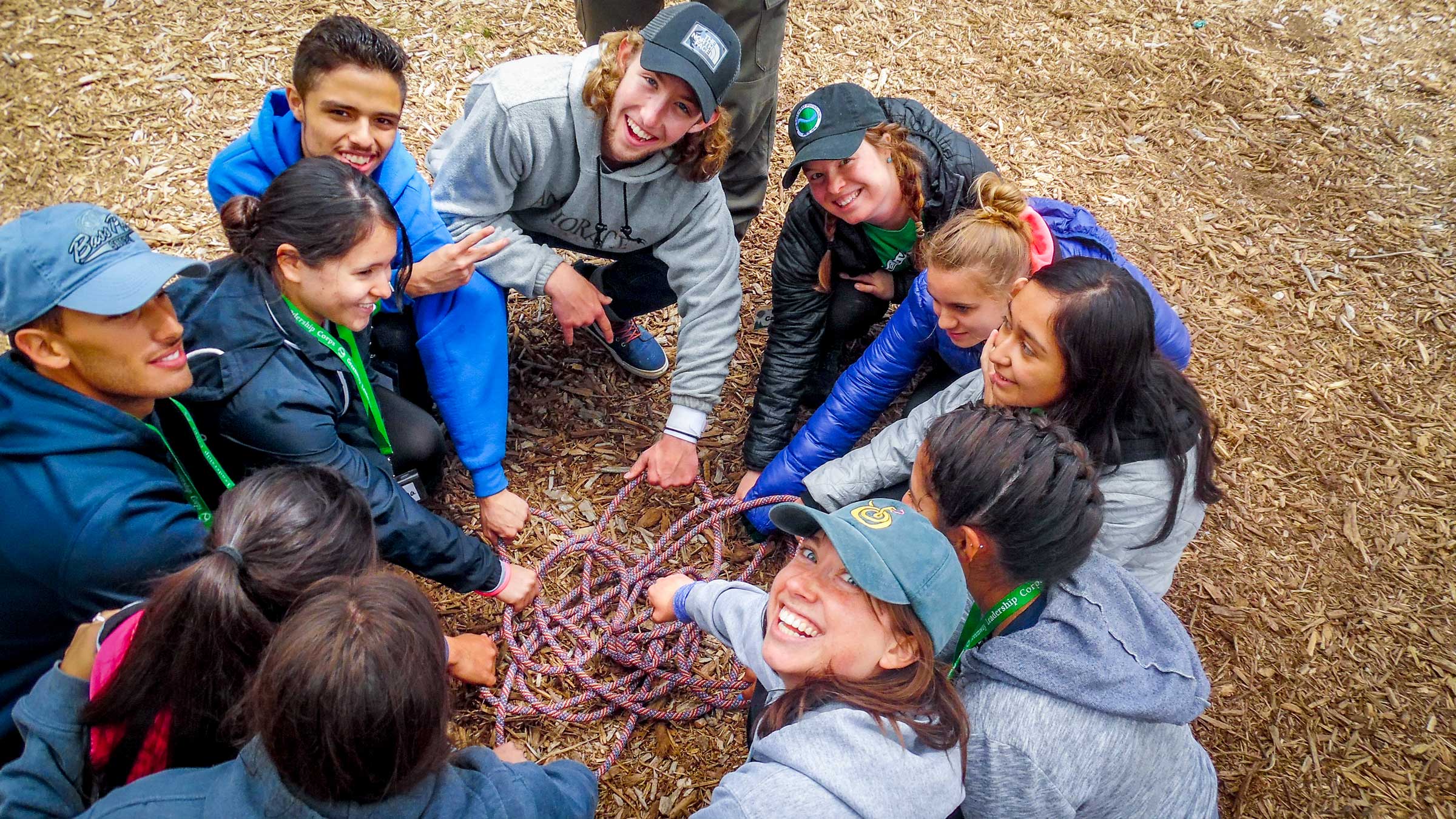 Greenway Leadership Corps Members prepare for a rock climbing adventure along the South Platte River.